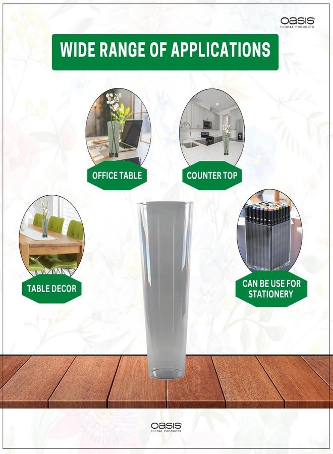 Oasis Decorative Acrylic Unbreakable Classic Flower Vases for Table Centerpiece, Home Decor, Floral Arrangement, Office, Events, Gifting & More - Conical Clear - Image 5